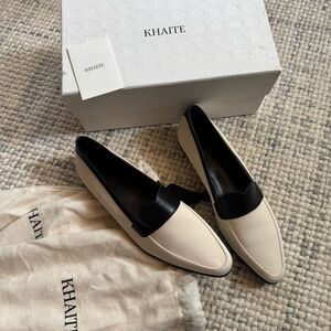 NEW KHAITE Pippen Loafer in Natural/Black 39.5